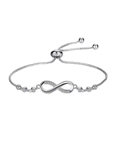 Elegant Geometric Zircon Bracelet, Adjustable Link Design, Perfect Gift for Valentine's Day, Stylish Accessory for All Seasons
