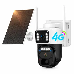 4G Solar-Powered Security Camera: Hawkray 2K Dual Lens 360° PTZ System with Battery Backup, Color Night Vision & PIR Alarm – Wireless No WiFi