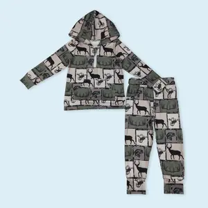 Deer hunting season hoodie top matching pants kids boy outfits