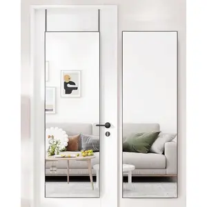 Full length mirror door mirror over the door mirror full length 14x 48 door hanging rectangle wall mirror full body mirror black