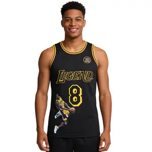 Men's 90s Legend 8-24 Forever 1996-2016 Digital Printing Fashion Basketball Jersey Sports Top Gift for Christmas New Year Mesh Ventilation Daily Training Suit Polyester Fiber S-XXL