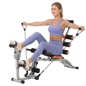 Adjustable Ab Bench with Resistance Bands – Multi-Functional Sit-Up Bench for Core & Full Body Workout, Collapsible Home Gym Equipment, Compact Fitness for Home