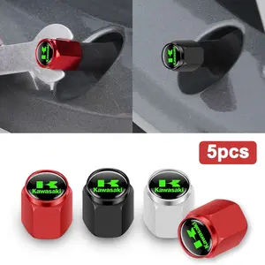 5pcs Motorcycle Tire Valve Air Port Stem Cover Cap Plug, Fits Kawasaki Ninja H2 H2r Zx6r Zx12r 400 650 1000 Zx9r Zx10r
