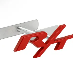 R/T Badge Front Bumper Grille Emblem for Dodge Charger Challenger Red / Chrome / Black / Red Black Badge
