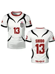 Anime No. 10 SAE Cosplay Shirt, Soccer Jersey No. 2—Oliver Aikawa Cosplay Costume No. 13—Shido Soccer Uniform (3D Printed)