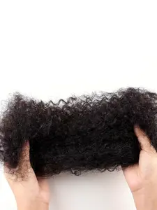 Afro Kinky Bulk Hair 100% Human Hair 50g/Pack 1B# Natural Black, Bleachable, for Micro Locs, Twist Braiding, Crochet Dreadlocks, Braids & Hair Extensions, Unisex, Human Hair Weave