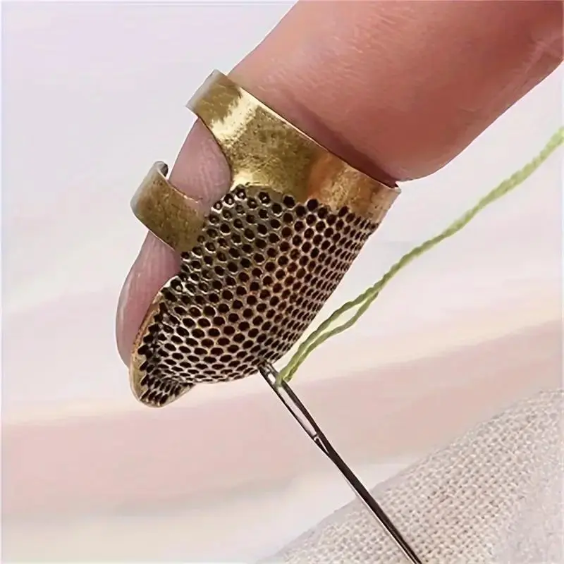 Finger Thimble, 2pcs  Count Metal Fingertip Thimble For Sewing Embroidery Craft