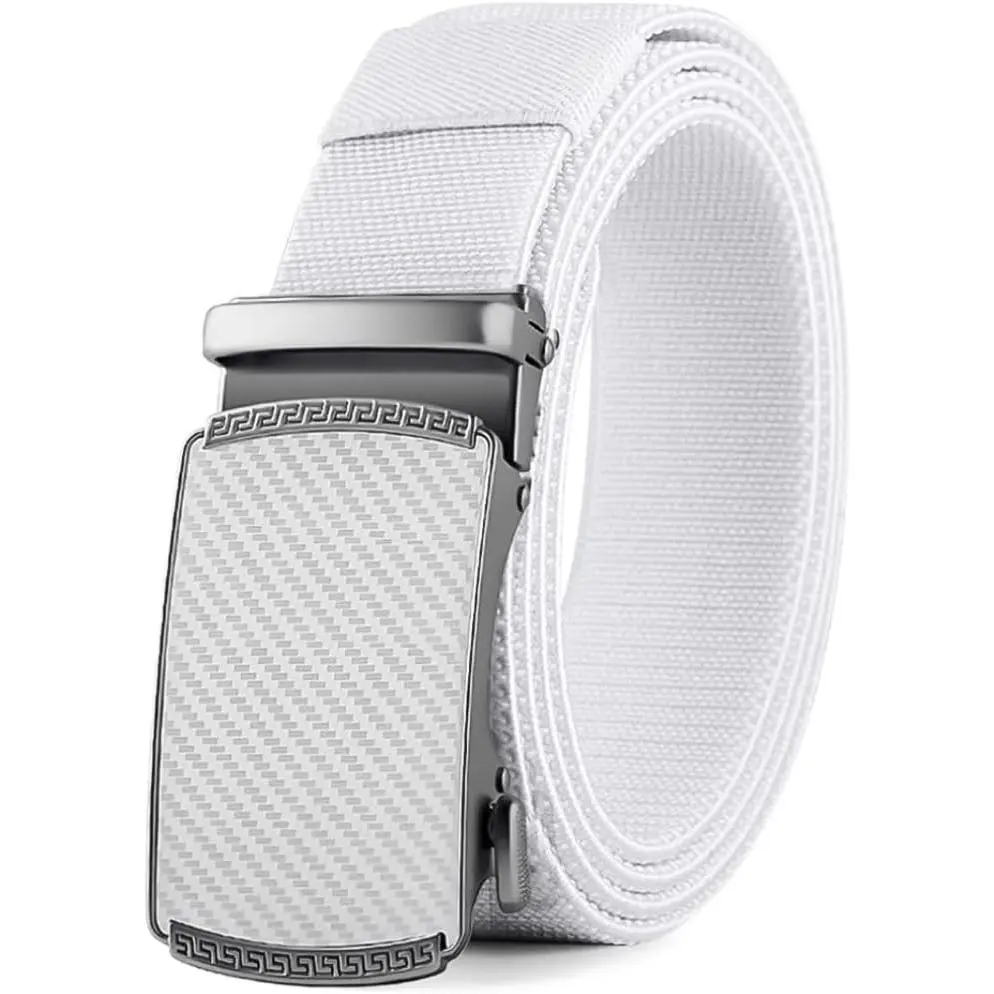Belt Men, elastic golf belts for men, 2 Pack Nylon Ratchet Belt Mens Belts Casual, Adjustable Trim to Fit