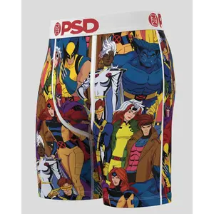 PSD Mens Marvel - X-Men Squad Boxer Brief - Standard Length 7 Inch Inseam, Soft and Breathable Poly Blend Fabric