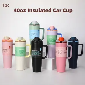 40oz Large Capacity Car Cup with Handle, Stainless Steel Insulated Portable Travel Cup, Ideal for Camping, Office, Gym, Home, Best Gift