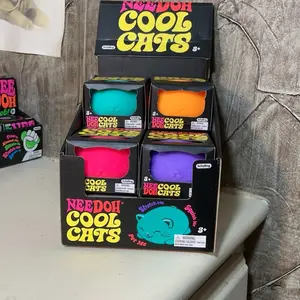 NeeDoh Cool Cats Portable Tactile Squishy Sensory Play Item, Sensory Stress Reliever, Anxiety Relief Product, Stress Relief Tool