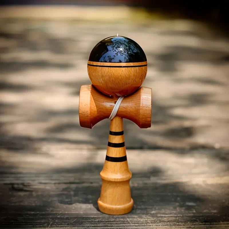 Traditional Kendama Sport Toy with Jade Look, Outdoor Balance Game for Beginners to Pros, Hand-Eye Coordination Skill Toy, Wooden, Christmas Gift, Unisex, Hand Coordination, Outdoor Toy