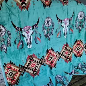 2 ply Aztec Turquoise King Size  Comfortable Durability super soft