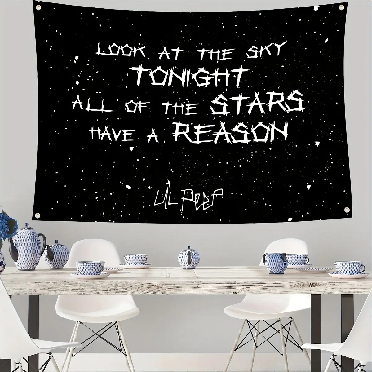 1pc Classic Lil Peep Love Rapper Print Rectangular Durable Decorative Synthetic Tapestry - 47x70in, 60x40in, 120x180cm, Machine Washable, Alt Room Decor Home Supplies for Bedroom Living Room Gift