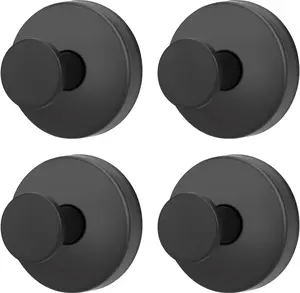 4 PACK Suction Cup Hooks for Shower, Bathroom,Glass Windows,Tile – Towel, Loofah, No-Drill Wreath Hanger for Front Door Waterproof Hook Hold, Black