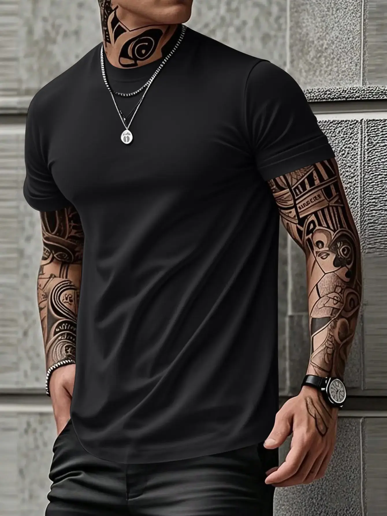 Men's Fitted Round Neck T-Shirt - Short Sleeve Soft Cotton Tee for Gym, Running & Beach, Casual Athletic Wear, Perfect Gift, Perfect Gift For Husband Or Boyfriend