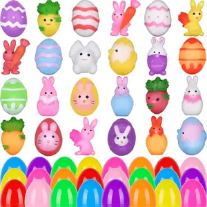 24PCS Mini Mochi Squishy Toys – Kawaii Fidget & Stress Relief Toys, Sensory Desk Toys for Kids, Birthday Party Favors, Goodie Bag Stuffers & Perfect Easter Gift