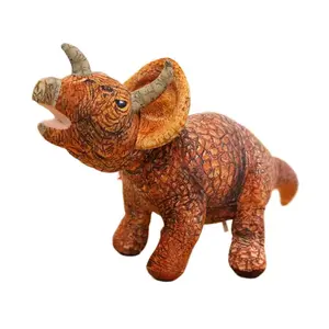 Creative plush toy with printed design, realistic dinosaur plush pillow, Tyrannosaurus rex and Triceratops stuffed animals, children's birthday gift