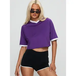NYU Cropped Soccer Jersey Tee Purple