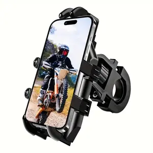 [1pc Shock-Absorbing Phone Holder] 1pc Durable Shock-Absorbing Motorcycle Motorbike Phone Holder | 8-Claw ABS Handlebar/Mirror Mount with Rotating Stand and Scratch-Resistant Pads | Easy to Install and Use | Motorcycle Accessories