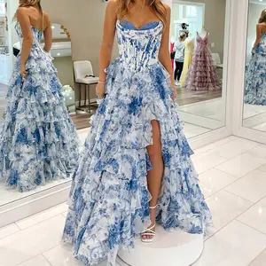 Cross-border European and American tube top sexy long evening dress female slim high-end elegant party dance dress skirt summer