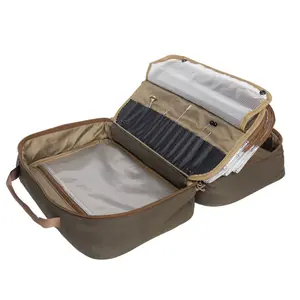 Fly Tying Kit with Multiple See-Through Pouches and Tying Tool Stations and Spool Tray Storage Compartment
