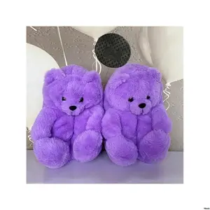 SoledBearForWomenSlippersAndPlushCottonShoesFootwearWalkingComfortSlippersGirlWalkingShoesFlipflopTsinelas WaterproofAndThick -