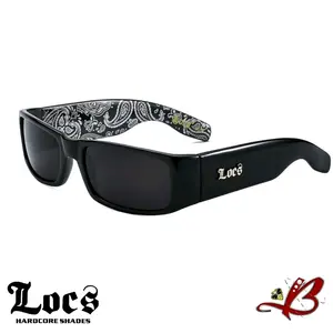 LOCS BANDANA Sunglasses | Classic Gangster Cholo Mad Dog OG Eyewear (Black with Black Bandana) tiktok shop glasses