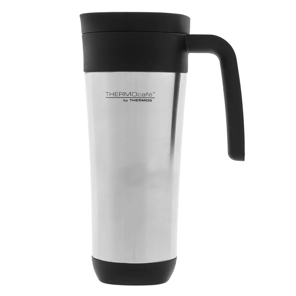 Thermos Single Cylindrical Solid 20oz Vacuum-Insulated Stainless Steel Travel Mug for Commute, Adults