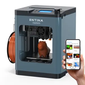 Entina Tina2 Plus 3D Printer, 250mm/s Fast Printing Mini 3D Printer, Easy to Use Starter with WiFi App Control for Kids & Beginners, Fully Assembled, Auto Leveling, High Precision, PEI Build Plate