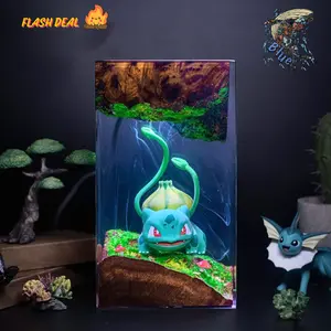 Handmade Bulbasaur Resin Sculpture – Unique Epoxy Art, Collectible Pokémon Model, Desk Display Figure, Gamer Room Decor, Gift for Fans