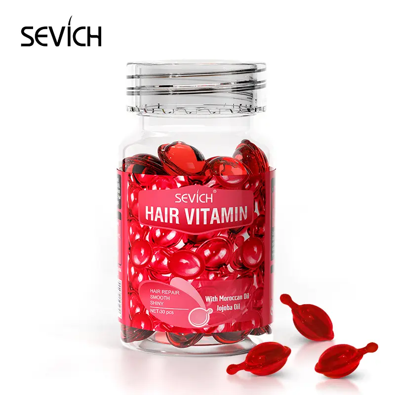 SEVICH Hair Care Oil Capsules - Moroccan Oil Essence Salon Treatment, Silky Soft Shiny Tames Rough Curly Hair, Portable Travel Size, 30PCS