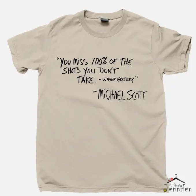You Miss 100% Of Shots T Shirt Michael Scott Paper Dwight Schrute The Office Tee