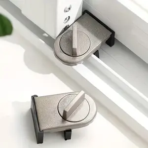 2 pcs aluminium alloy sliding door and window locks with anti-pinch, anti-theft, anti-fall function and safety locks Aluminium alloy safety locks for home bedroom bathroom office, door locks