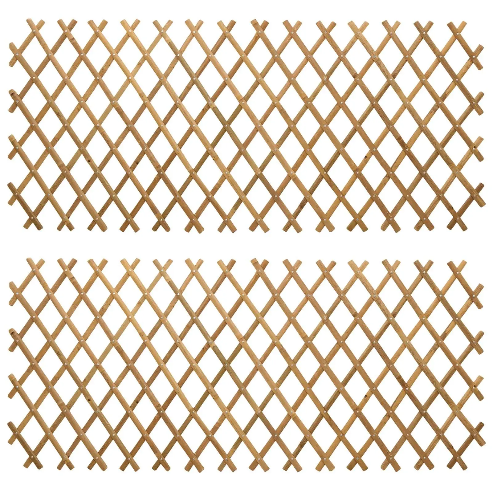vidaXL Expandable Trellis Fence 2 pcs Light Brown 39.37 x 41.34 in, Adjustable Trellis, Modern Rectangular Fence Panels, Perfect for Gardens, Terraces, and Privacy 42028067