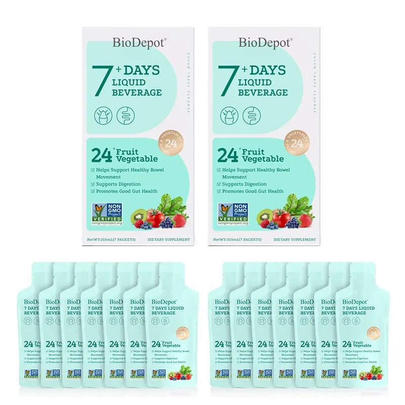 Biodepot 7-Day Natural Liquid Herbal Blend Drops - Daily Dietary Supplement, Gut Health Support, Gentle Digestive Aid, Sugar-Free Metabolism Boost, Natural Gut Booster