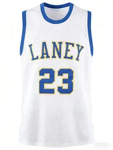 Vintage Style 23 Basketball Jersey, Breathable Mesh Sleeveless Sports Tank Top, Unisex Streetwear, All Seasons, Loose Fit, Breathable Workout Tops