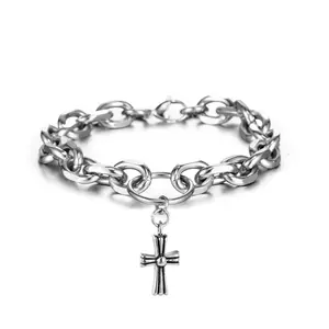 Gothic Cross Couple Necklace Biker Style Stainless Steel Christmas Gift Dark Romance