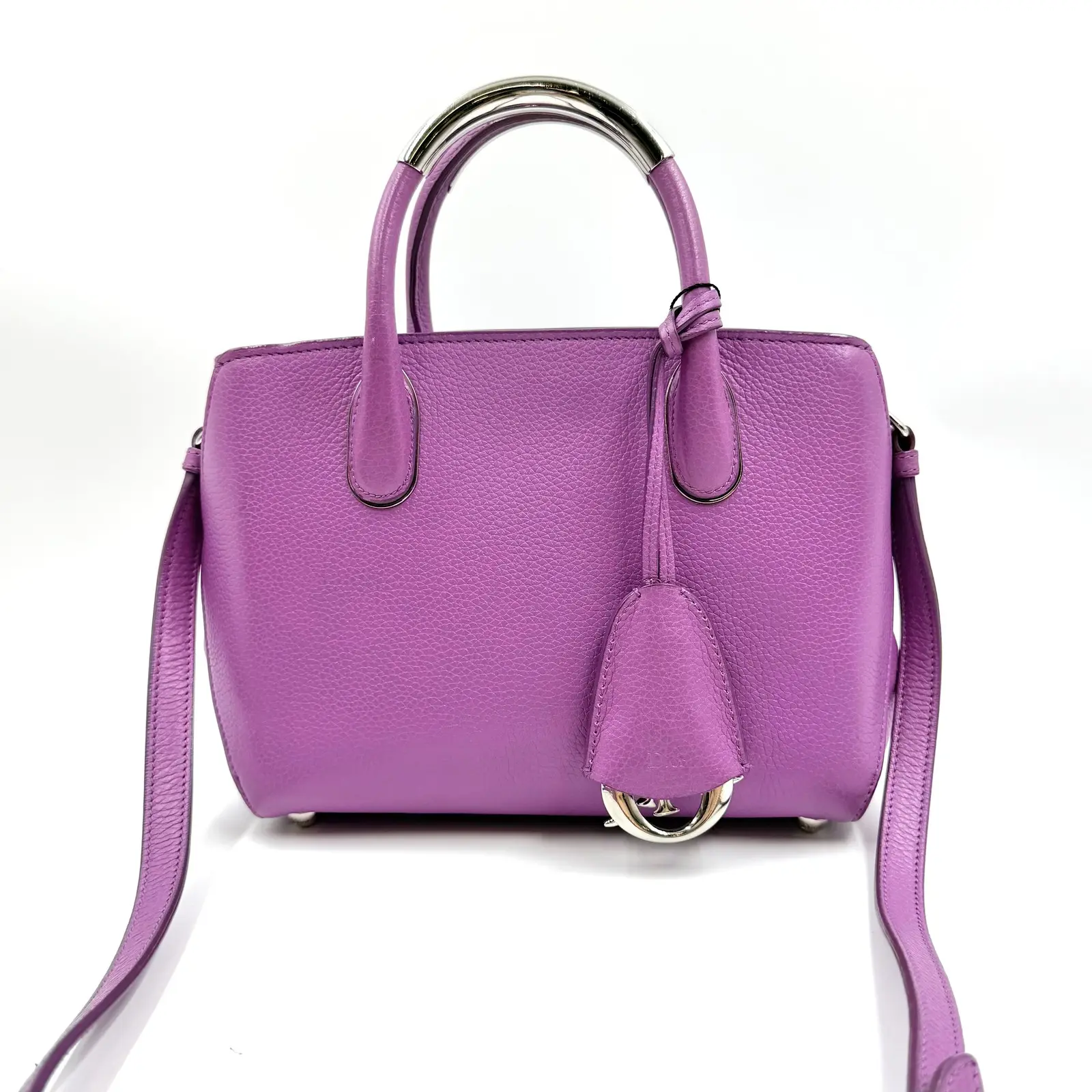 Pre-owned Dior AsShown Shoulder Bags 6999 Open Bar Purple Grained Leather handbag 26.08.04