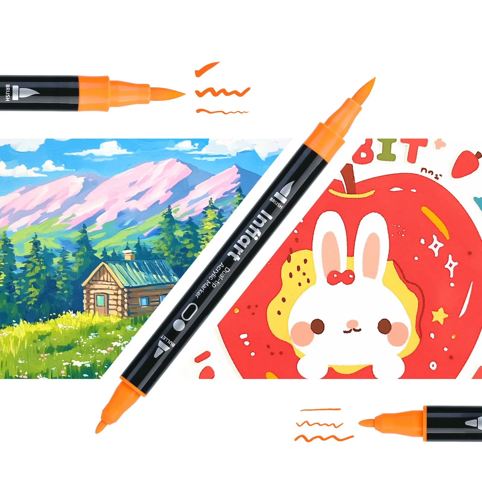 Infiart Dual-Ended Acrylic Marker Pens, Stackable, Non-Transparent, 48/72/120 Colors, Water-Based Ink, Ideal for Art, Diaries, Crafts, Acrylic Paint Marker