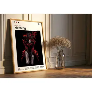 Hellsing Ultimate Anime Poster : Minimalist Anime Manga Art Print