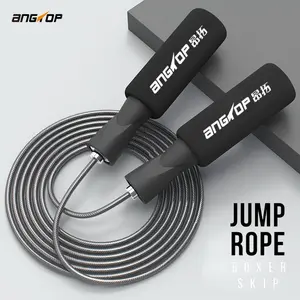 1pcs Bearing jump rope Wire Skipping Rope, Weight Loss Fitness Jump Rope Cushion handle Suitable for students and athletes Weighted Jump Rope