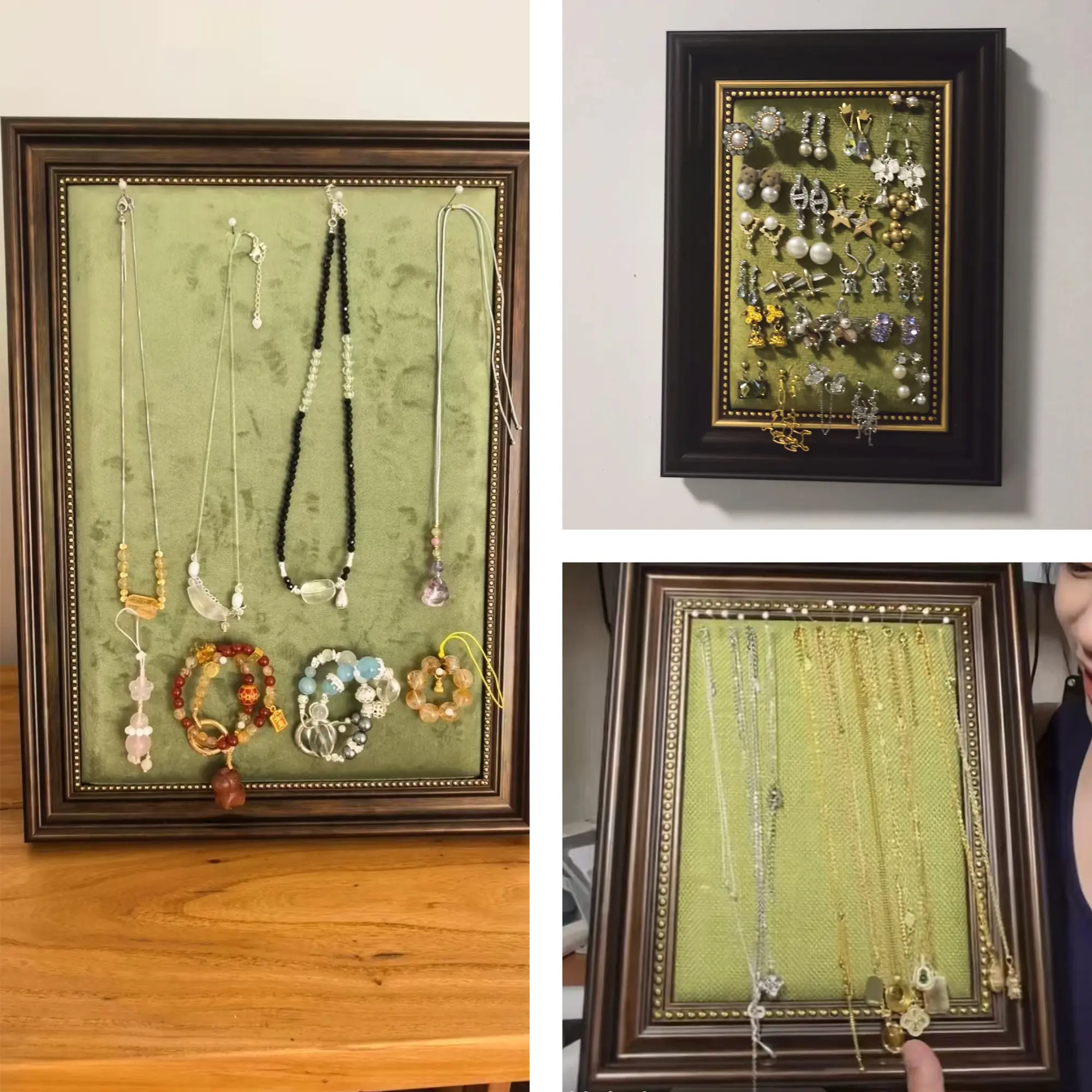 Wall Mounted Jewelry Holder for Earrings, Necklaces, Bracelets & Accessories