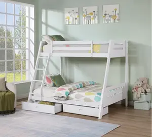 Emilee Twin Over Full Bunk Bed with Storage and Ladder by Furniture of America