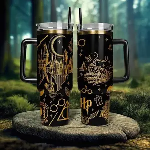 H Potter 20oz - 40oz Tumbler Stainless Steel, Double Wall Insulated, With Handle – Magic Wizard Series Design, Perfect Gift for Fans