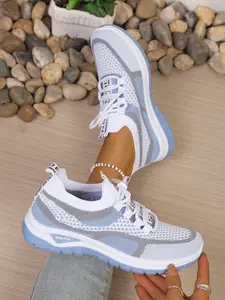 Women's Knit Breathable Walking Shoes, Walking Relaxed Footwear, Soft Sole Anti-Slip Sports Shoes, Spring Summer Versatile Casual Shoes, Comfortable and Stylish, Summer Mesh Shoes, Trendy Walking Shoes, Breathable Lightweight Footwear