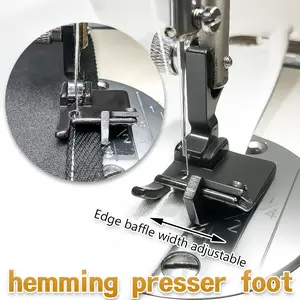 New Premium Titanium Steel T9 Multi-Function Presser Foot, Edge Binding, Rolling, Folding, Computer Flat Bed Presser Foot