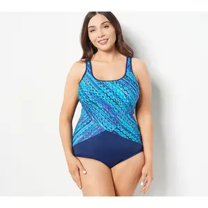 Lands' End Regular Scoop-Neck Tugless One Piece Swimsuit