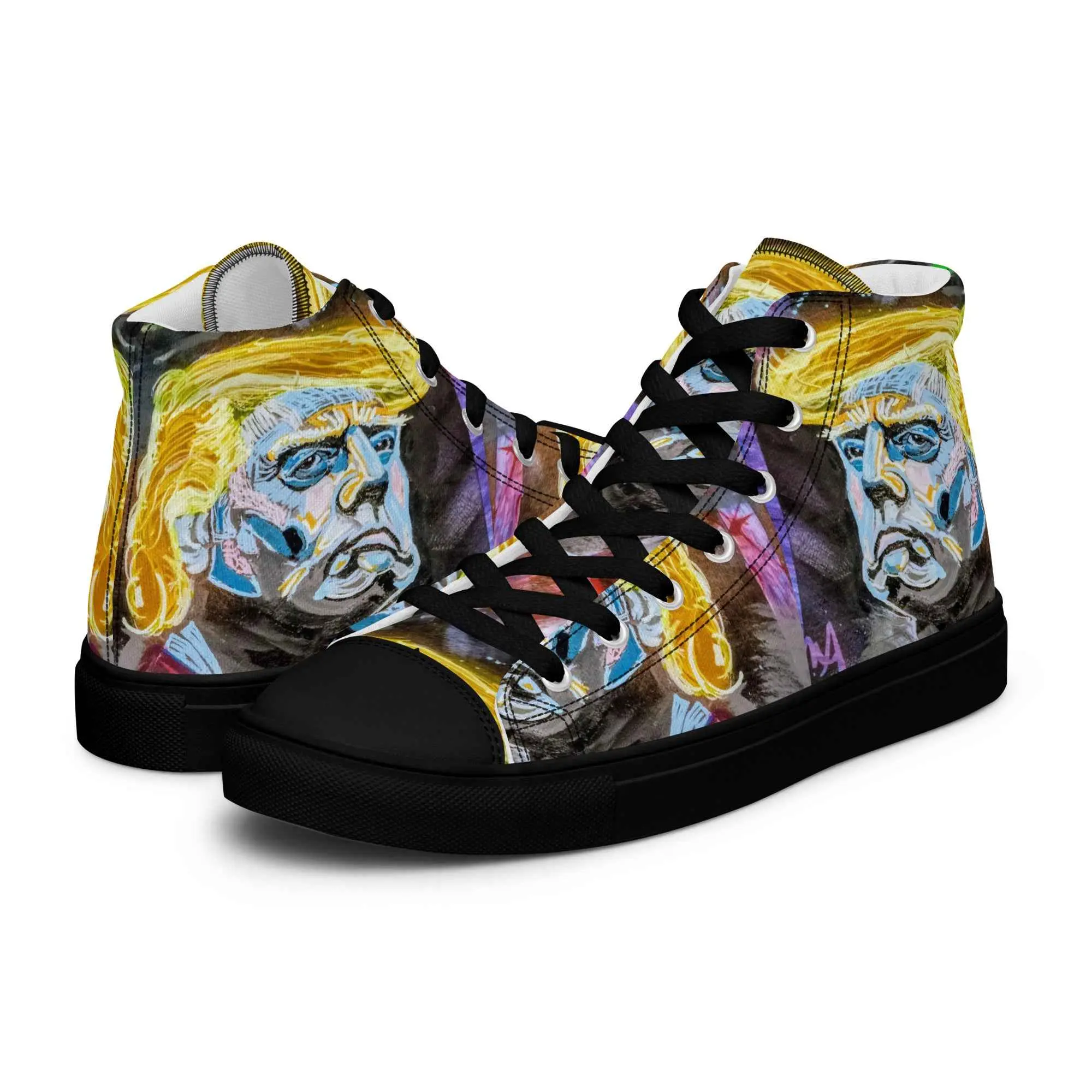 Trump Custom Painted Sneakers – Political Pop Art by Fay
