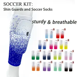 Professional Football Shin Guards and Socks Set, Football Kit, Durable Youth Sports Equipment, Enhanced Pocket Function, Ideal for Teenagers
